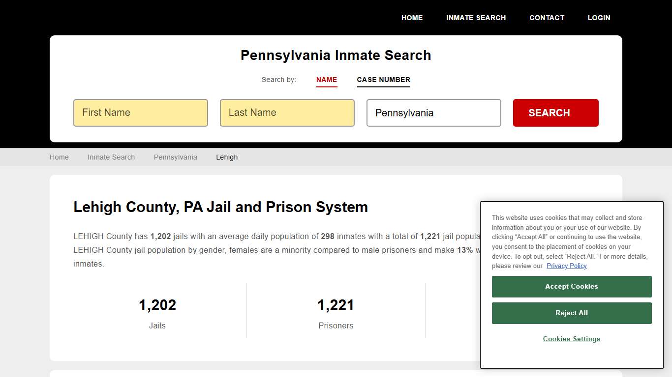 Lehigh County, PA Inmate Search - StateCourts