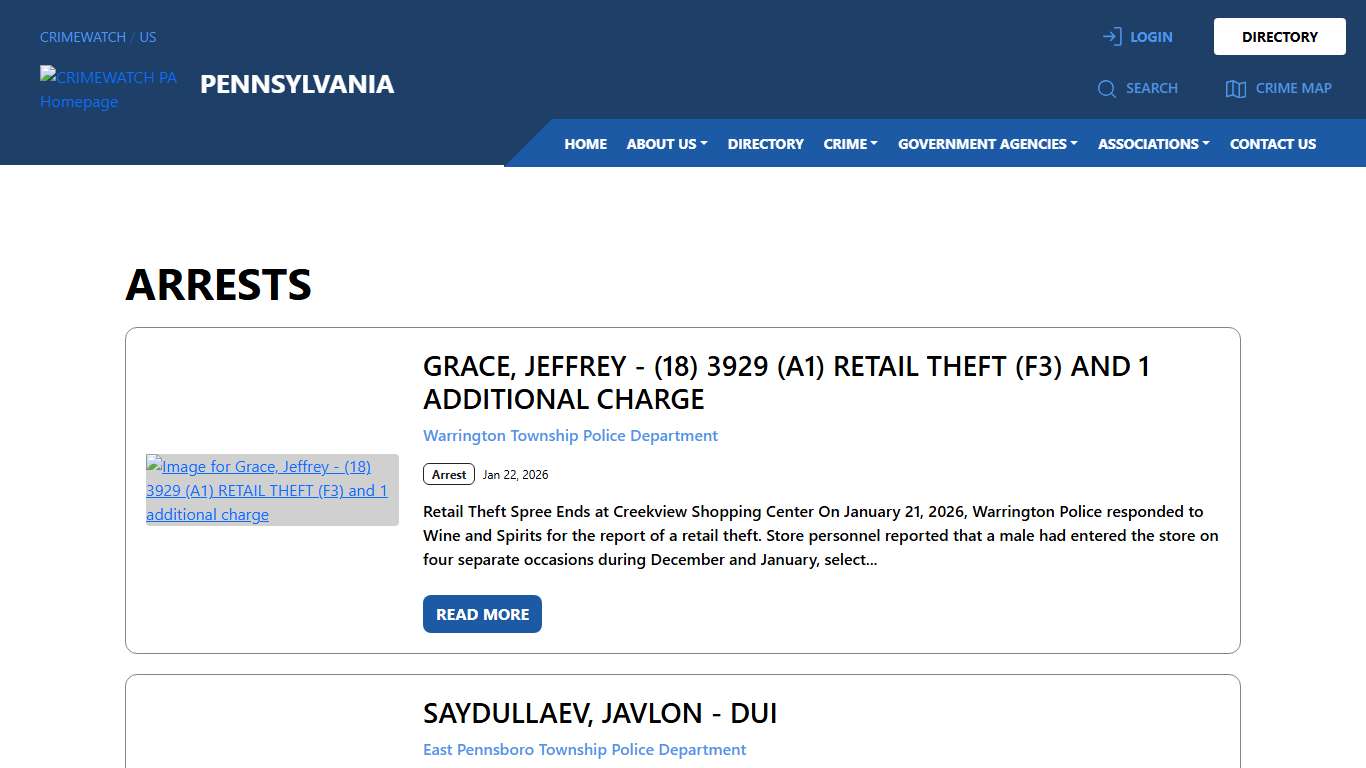 Pennsylvania Arrests CRIMEWATCH